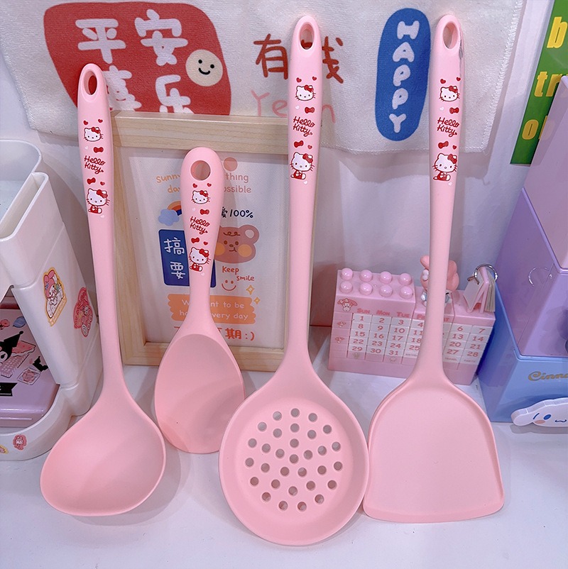 Silicone Spatula Set - Anime Cute Print 4Pcs Silicone Kitchenware