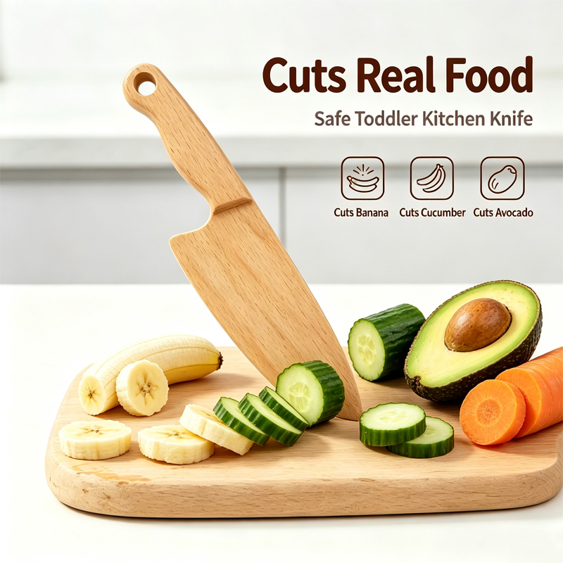 Kitchen Gadgets Kids - Wooden Kids Knife for Cooking Cute