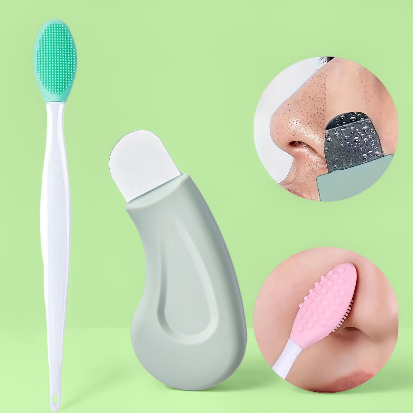 Silicone Spatula Set - 2pcs Silicone Nose Blackhead Remover Tool