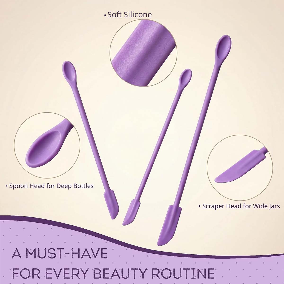 3Pcs Double End Silicone Makeu - đánh giá và giá Silicone Spatula Set