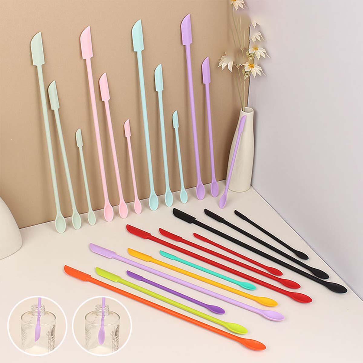 3Pcs Double End Silicone Makeu - đánh giá và giá Silicone Spatula Set