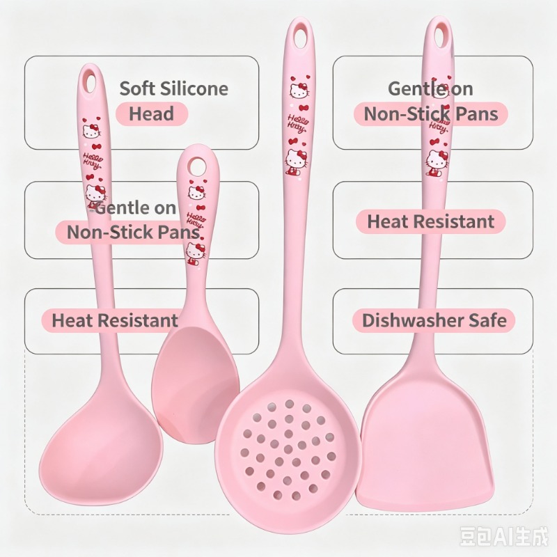 Anime Cute Print 4Pcs Silicone - đánh giá và giá Silicone Spatula Set
